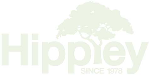 Hippley Landscape logo in footer.